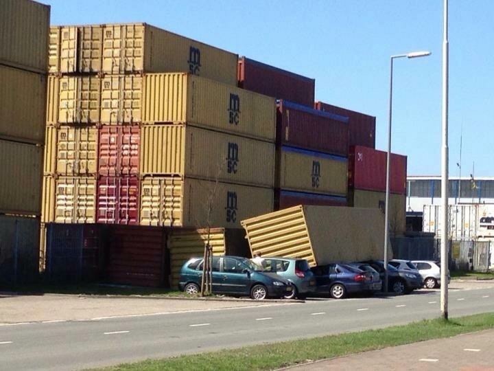 When you think you have a bad day..... this is in Rotterdam at our containeryard